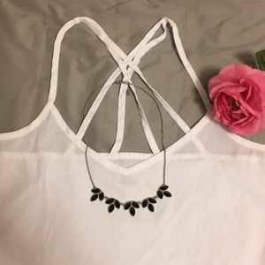 Black/silver dainty necklace